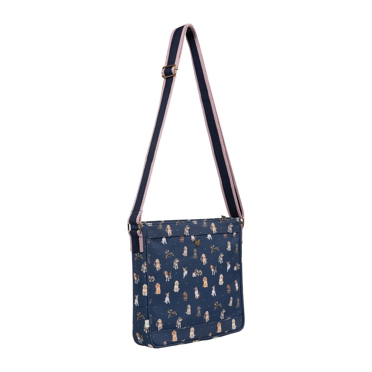 Wrendale Everyday 'A Dog's Life' Dog Canvas Crossbody Bag - Dark Blue