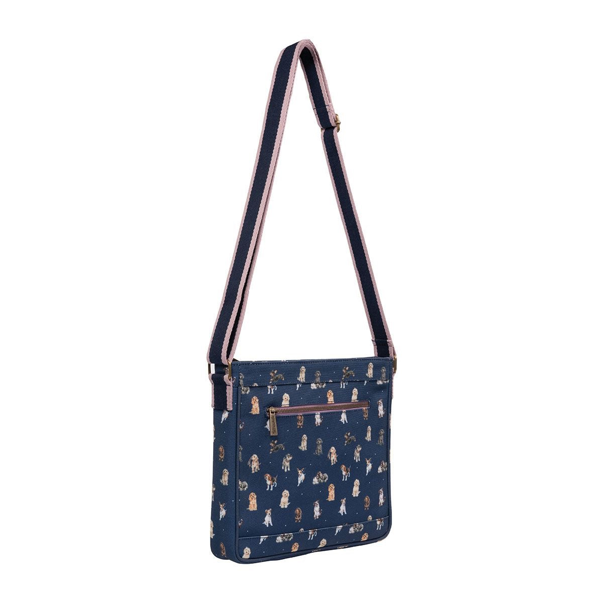 Wrendale Everyday 'A Dog's Life' Dog Canvas Crossbody Bag - Dark Blue