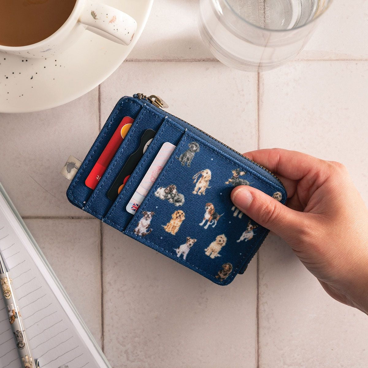 Wrendale Designs 'A Dog's Life' Dog Coin & Card Purse - Dark Blue