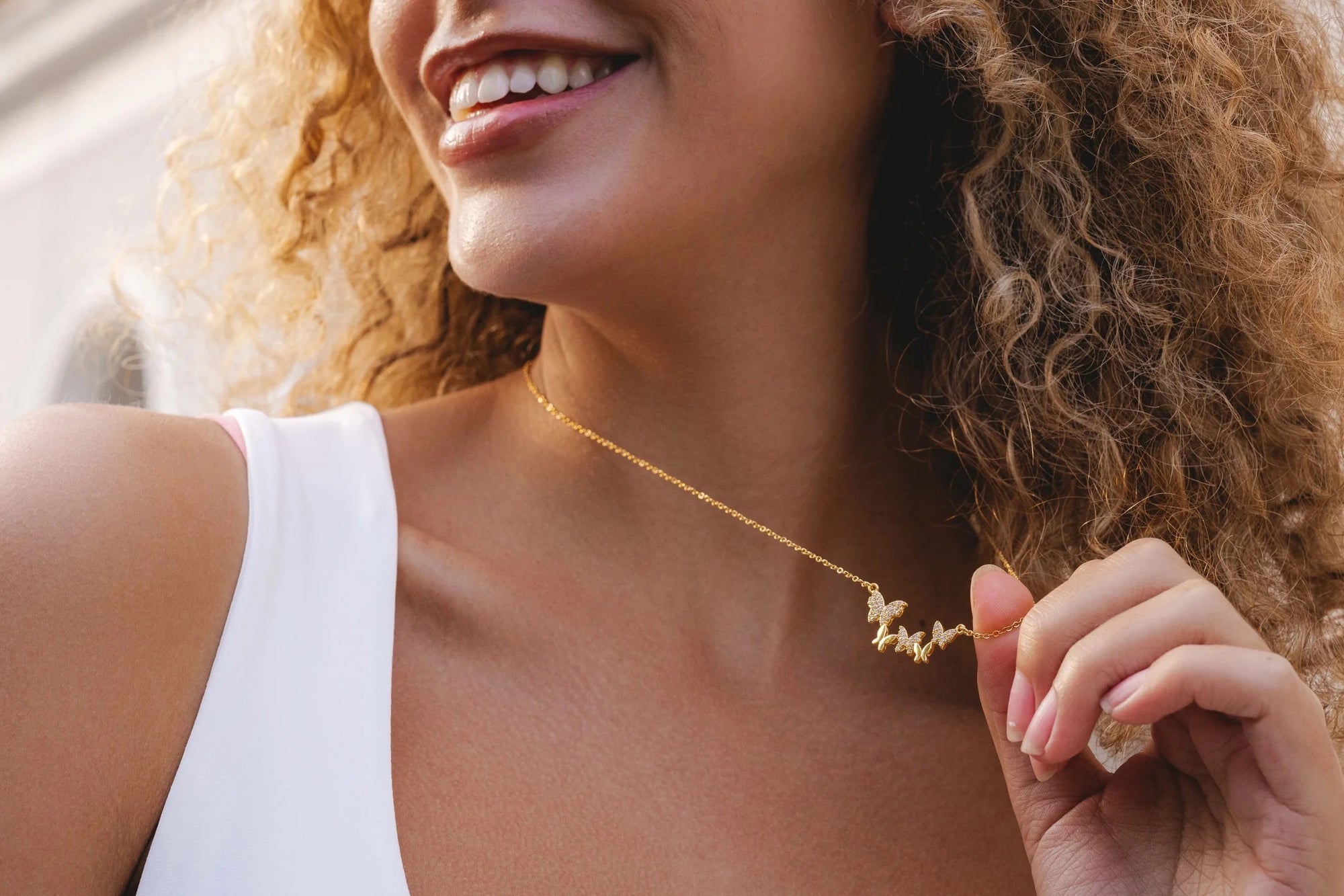 Park Lane Pave Butterflies Necklace - Gold