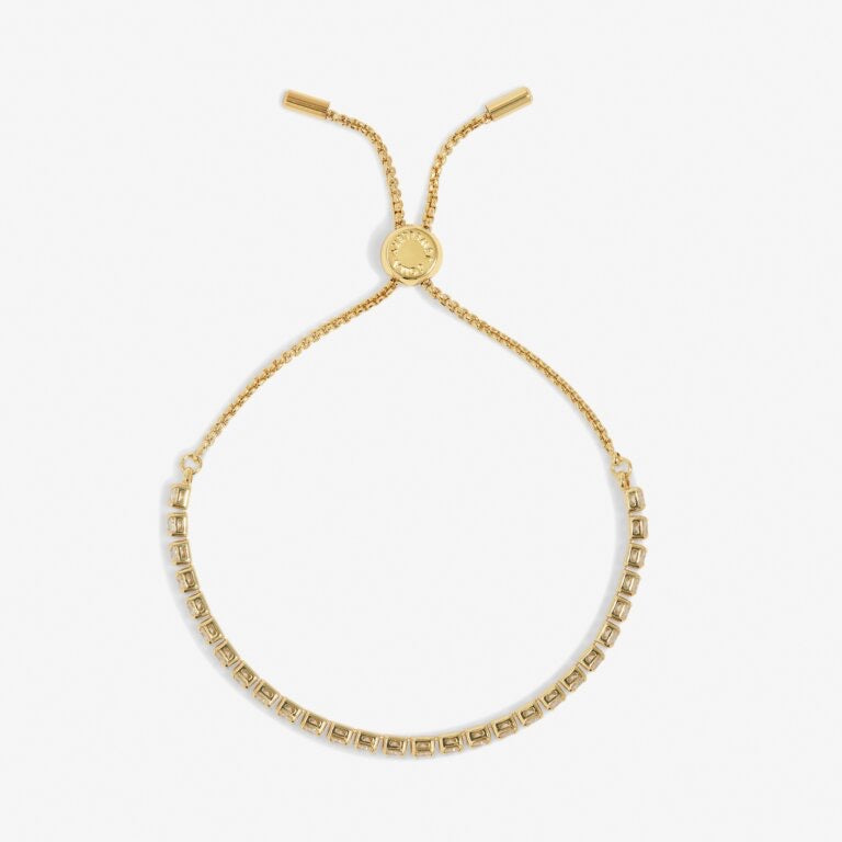 Joma Jewellery - Cubic Zirconia Tennis - Gold Slider Bracelet