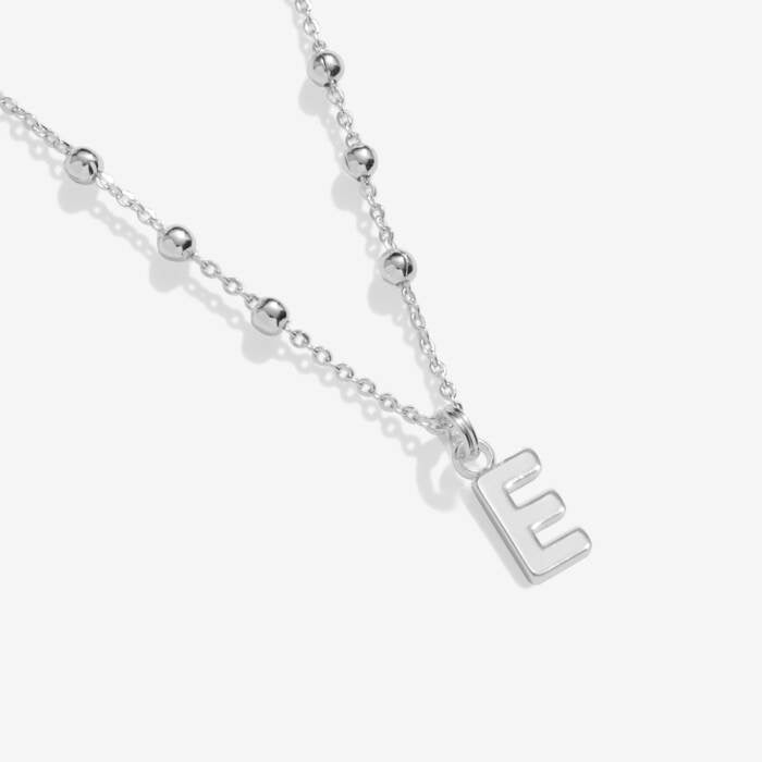 Joma Jewellery Alphabet - A Little - E - Silver Plated Necklace