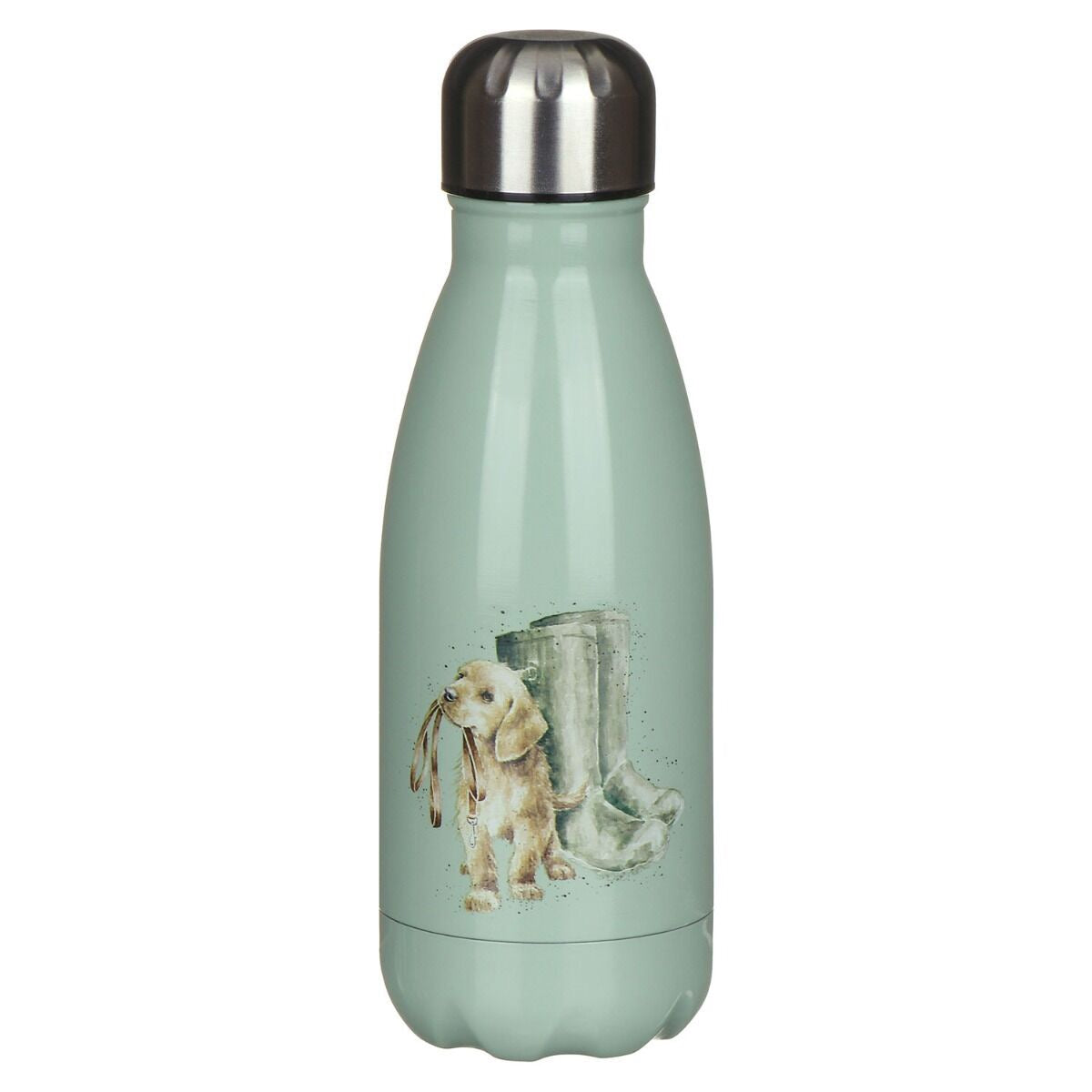 Wrendale Designs 'Hopeful' Small Water Bottle 260ml (Gift Boxed) - Sage Green