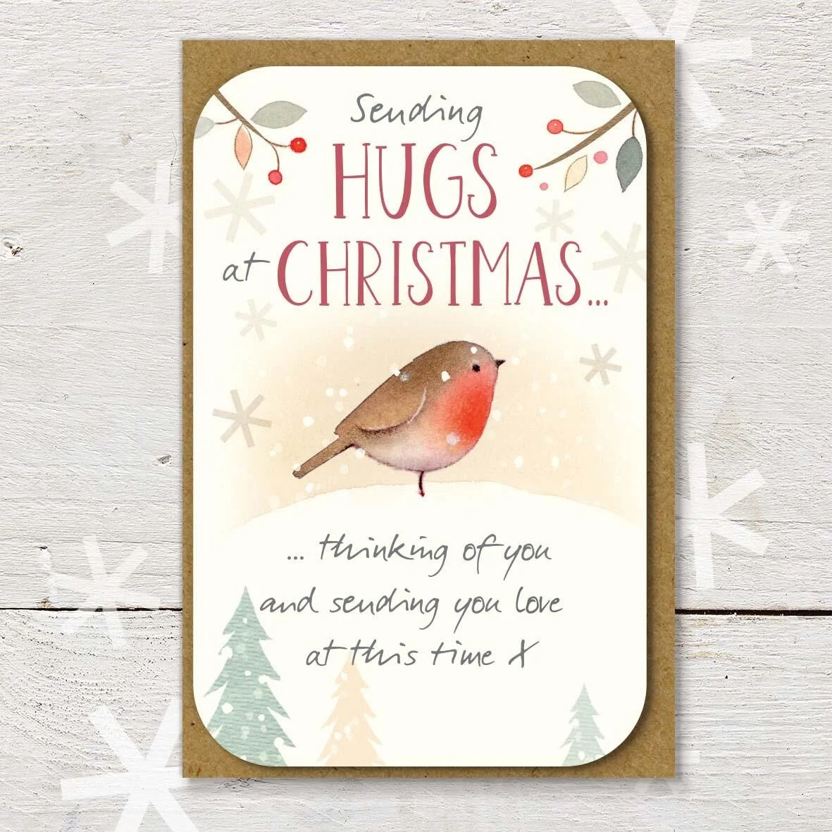 MINI KEEPSAKE - Hugs At Christmas - Christmas Blank Mini Card - Ginger Betty