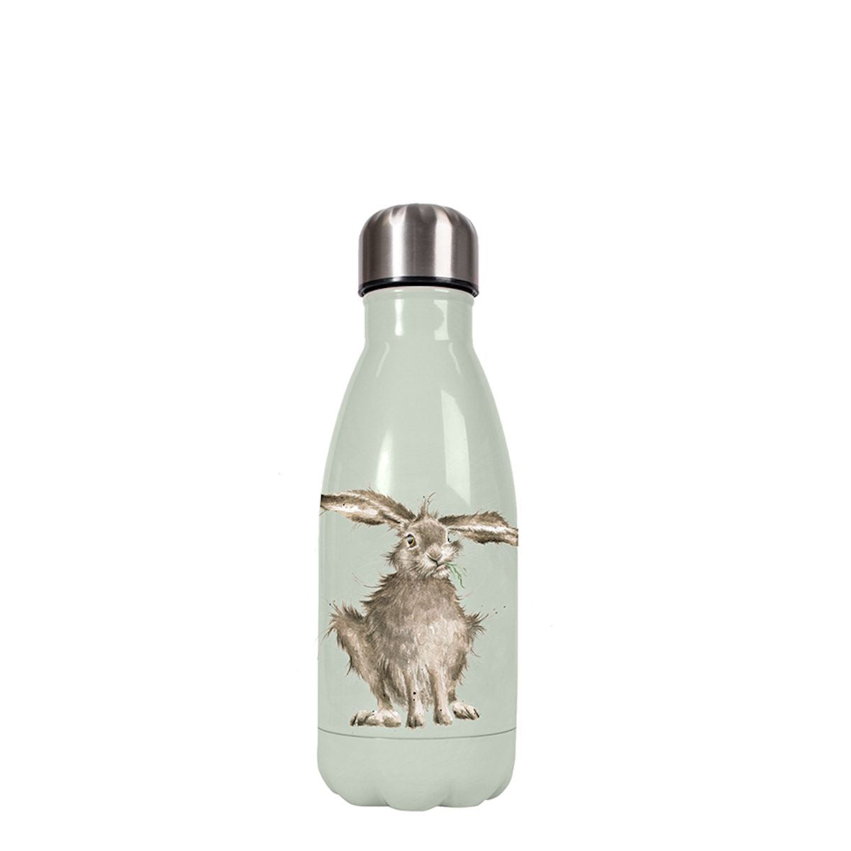 Wrendale Designs 'Hare & The Bee' Small Water Bottle 260ml (Gift Boxed) - Sage Green