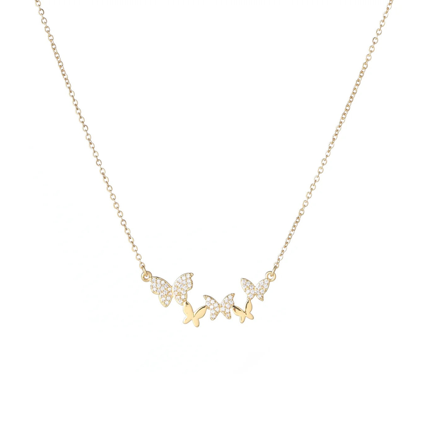 Park Lane Pave Butterflies Necklace - Gold