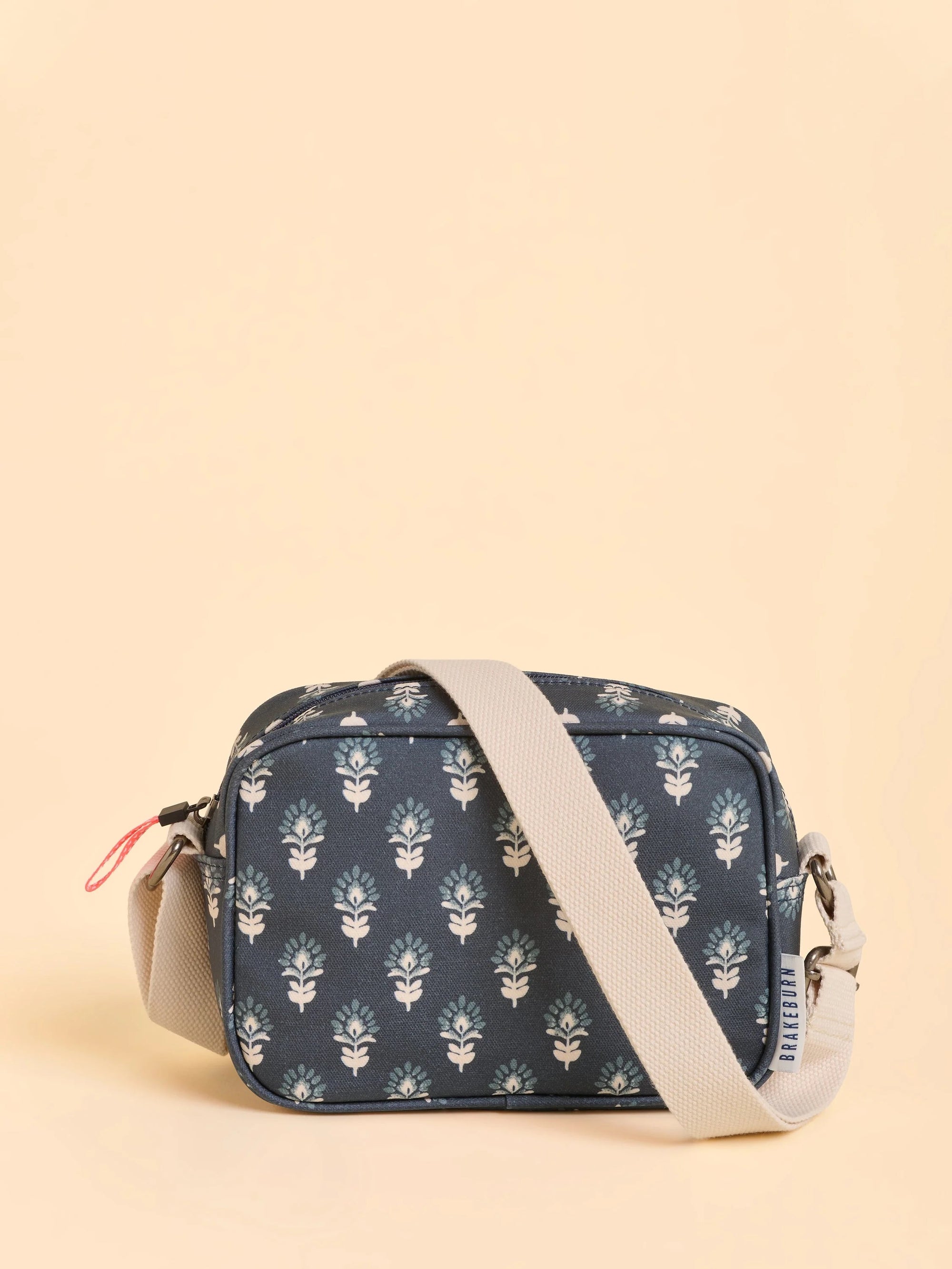 Brakeburn Henna Print Canvas Box Small Crossbody Bag - Navy