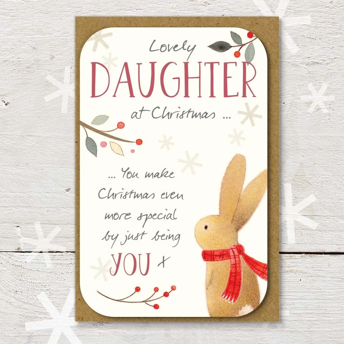 MINI KEEPSAKE - Lovely Daughter - Christmas Blank Mini Card - Ginger Betty