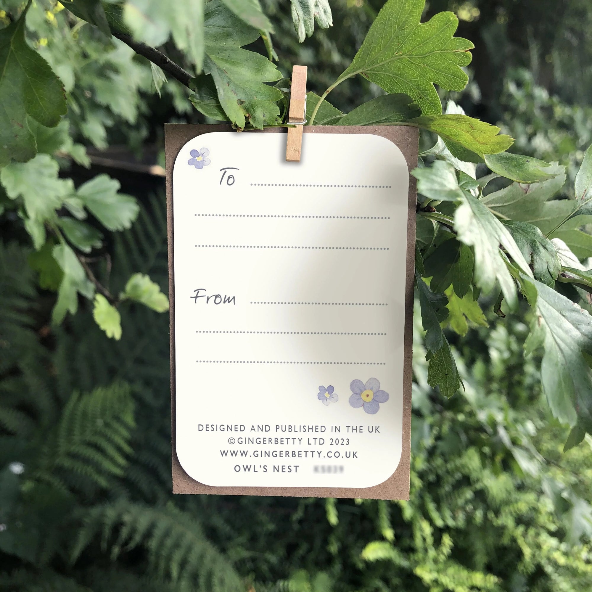 MINI KEEPSAKE - Friends Flowers - Blank Mini Card - Ginger Betty