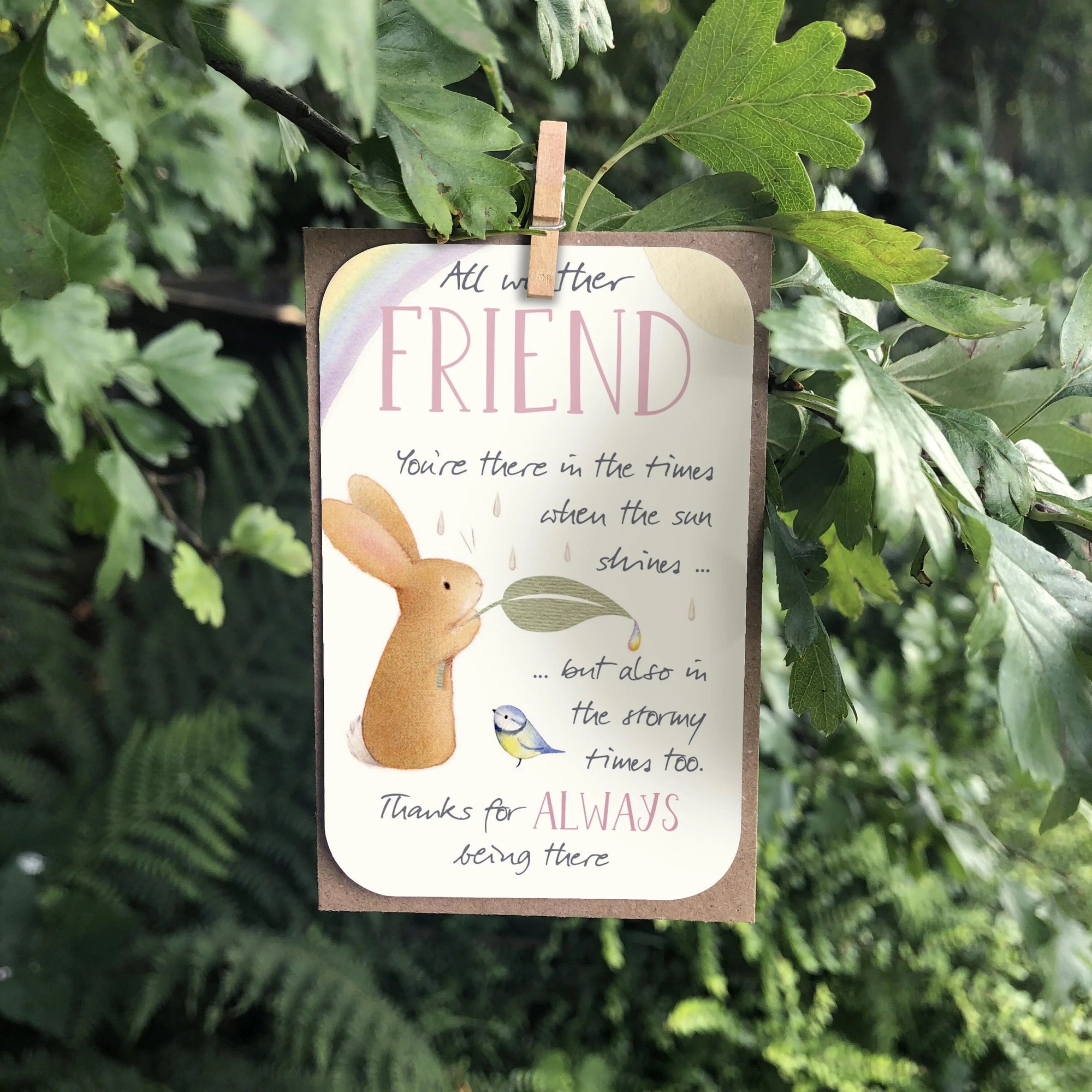 MINI KEEPSAKE - All Weather Friend - Blank Mini Card - Ginger Betty