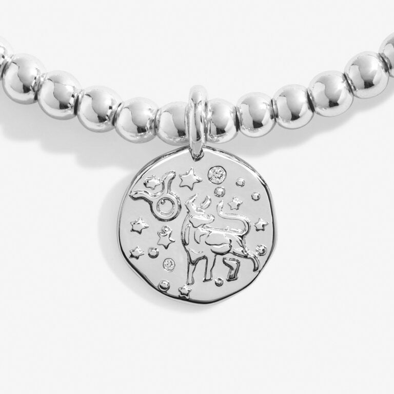 Joma Jewellery - Starsign A little TAURUS Silver Disc Bracelet