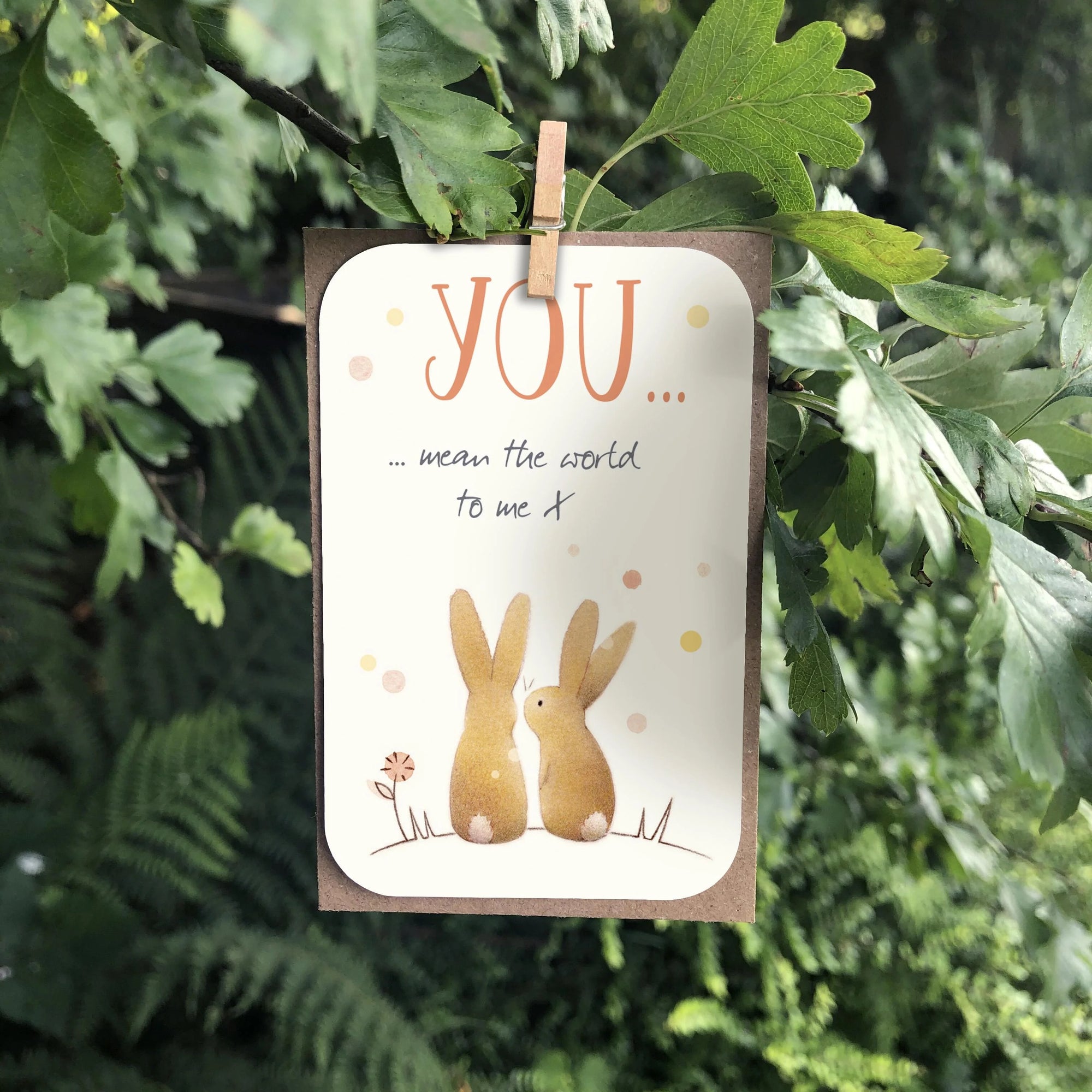 MINI KEEPSAKE - You Mean the World to Me - Blank Mini Card - Ginger Betty
