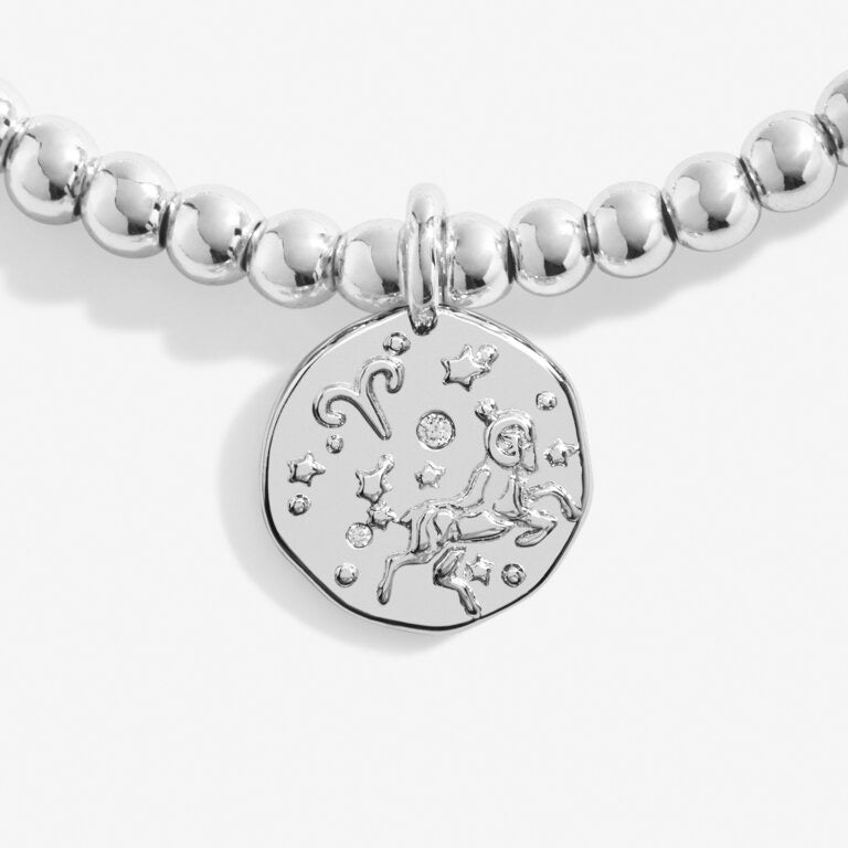 Joma Jewellery - Starsign A little ARIES Silver Disc Bracelet