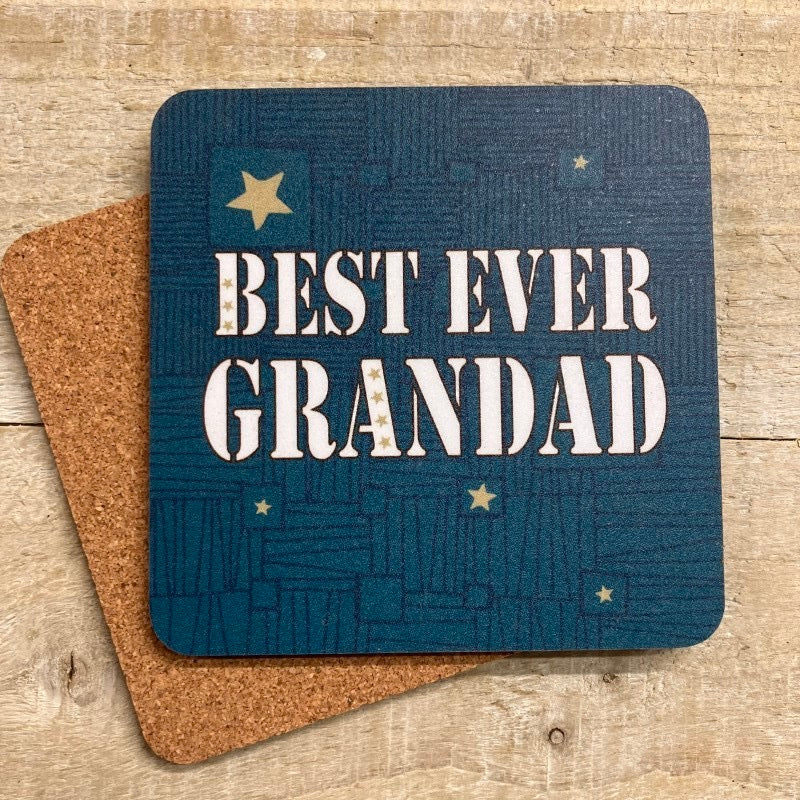 Best Grandad Ever Coaster - White Cotton Cards