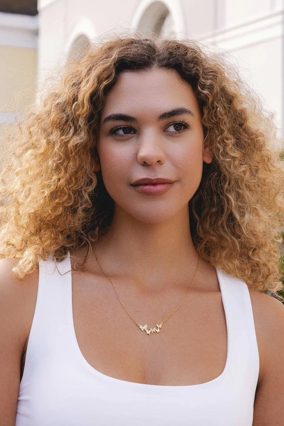 Park Lane Pave Butterflies Necklace - Gold