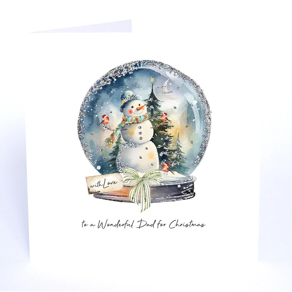Five Dollar Shake - Wonderful Dad Snowman Snowglobe - Christmas Card