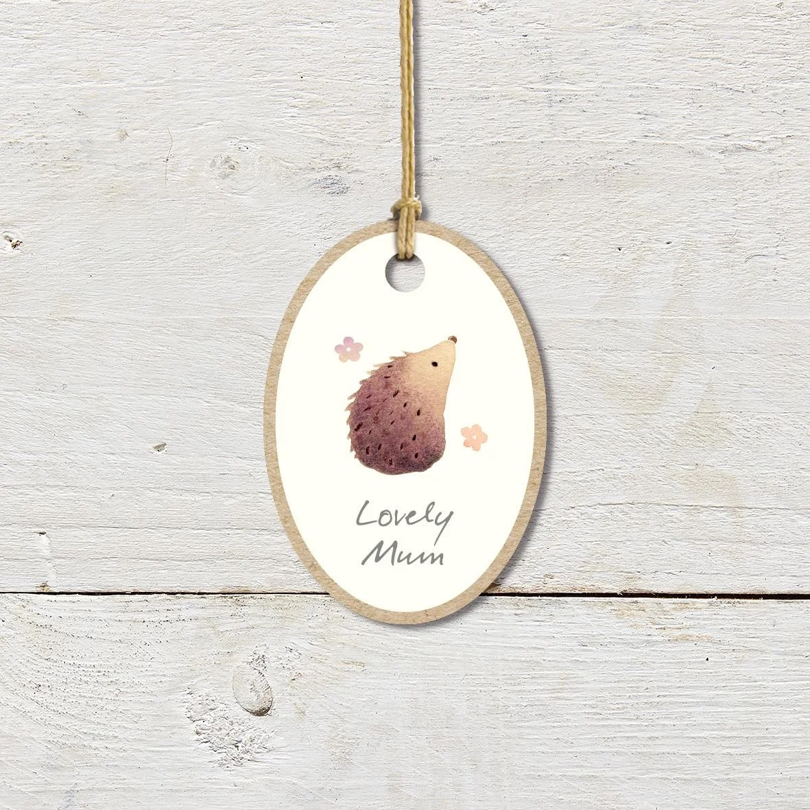 Small Oval Hanging Wood Plaque - Lovely Mum - Ginger Betty
