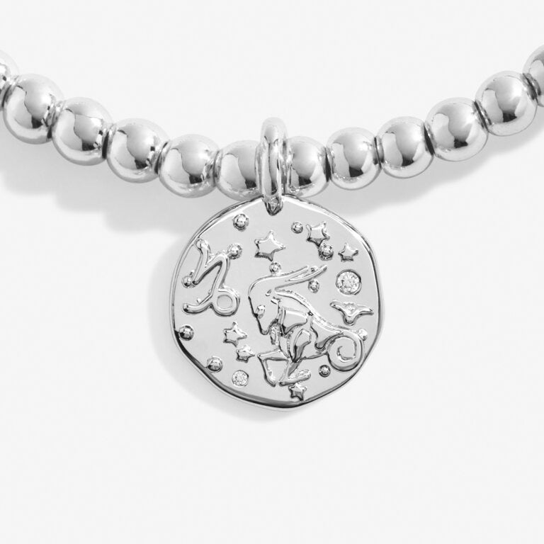 Joma Jewellery - Starsign A little CAPRICORN Silver Disc Bracelet