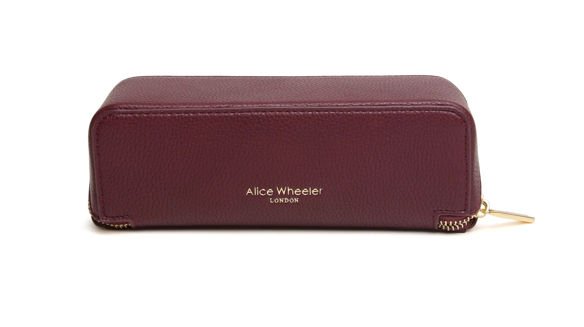 Alice Wheeler Slim Small Train Make-Up Case - Berry
