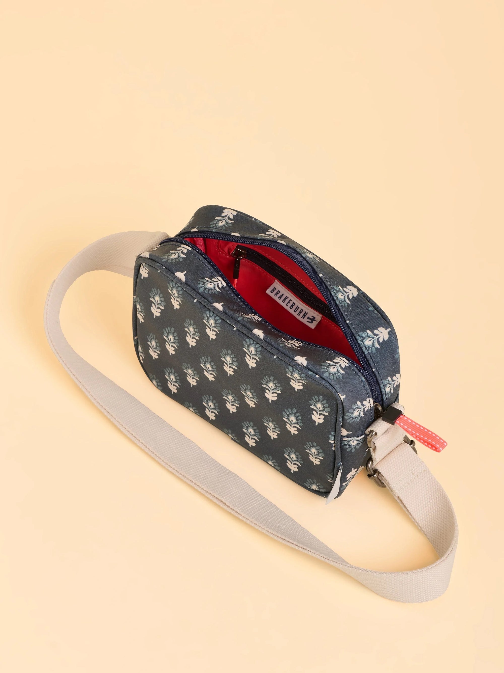 Brakeburn Henna Print Canvas Box Small Crossbody Bag - Navy