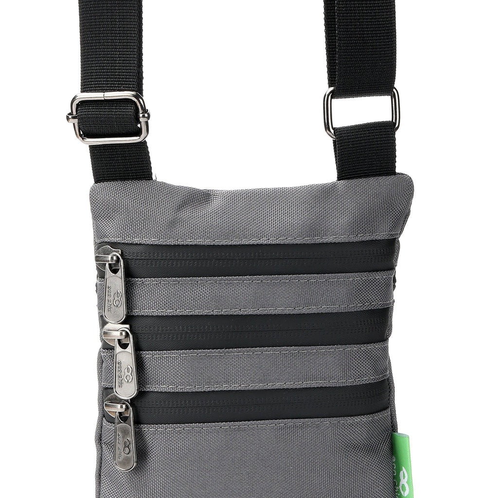 Eco Chic Recycled Phone Canvas Crossbody Bag - Carbon Grey