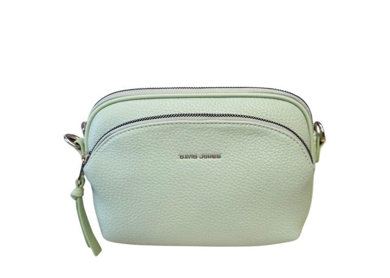 David Jones Small Double Zip Crossbody Handbag - Mint Green