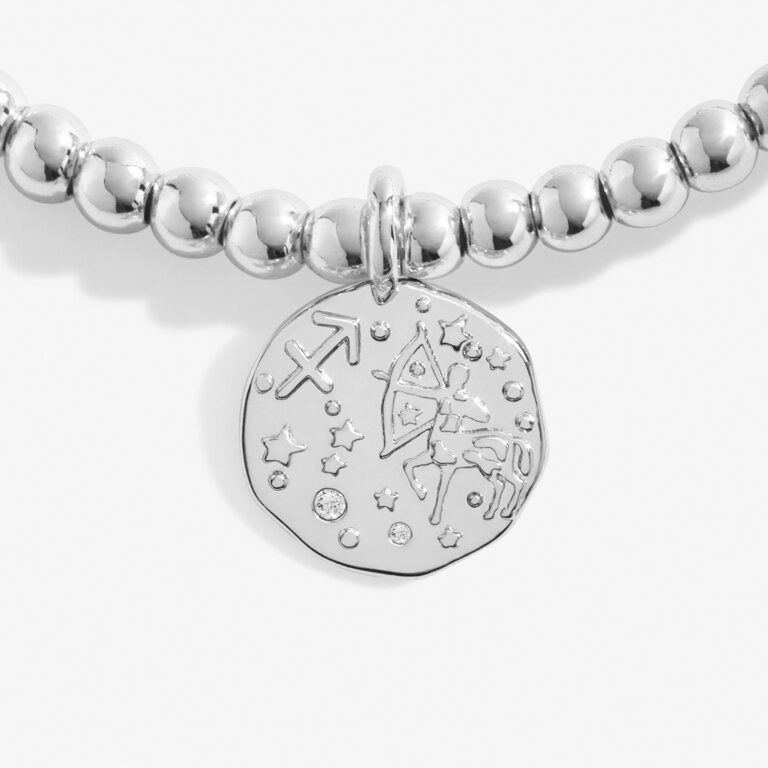 Joma Jewellery - Starsign A little SAGITTARIUS Silver Disc Bracelet