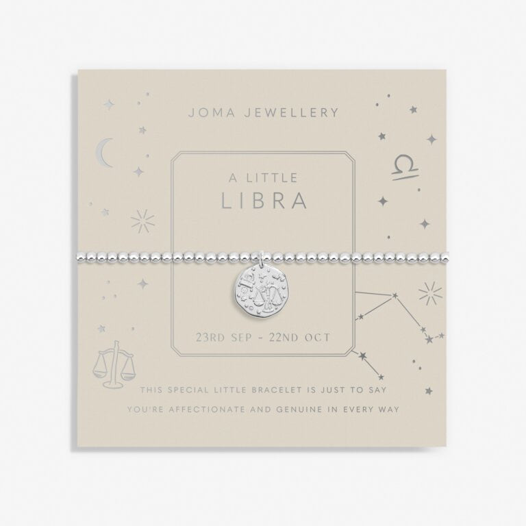 Joma Jewellery - Starsign A little LIBRA Silver Disc Bracelet