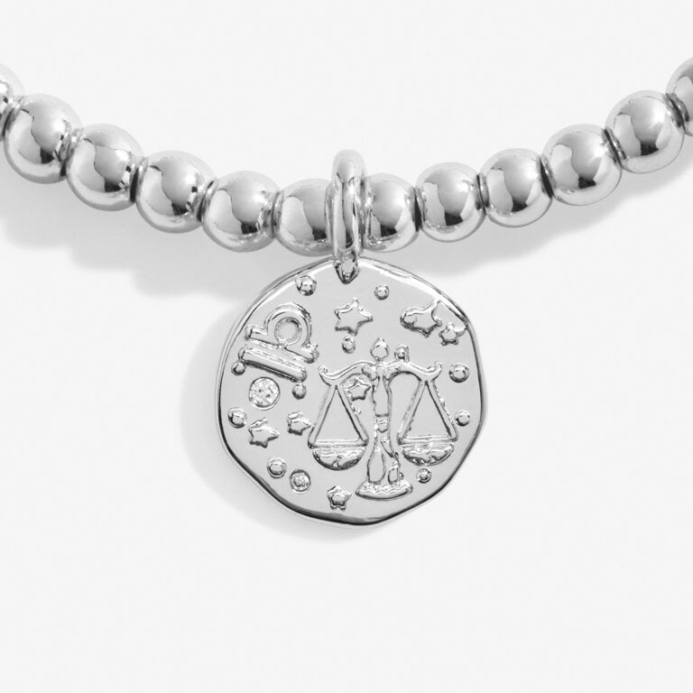 Joma Jewellery - Starsign A little LIBRA Silver Disc Bracelet