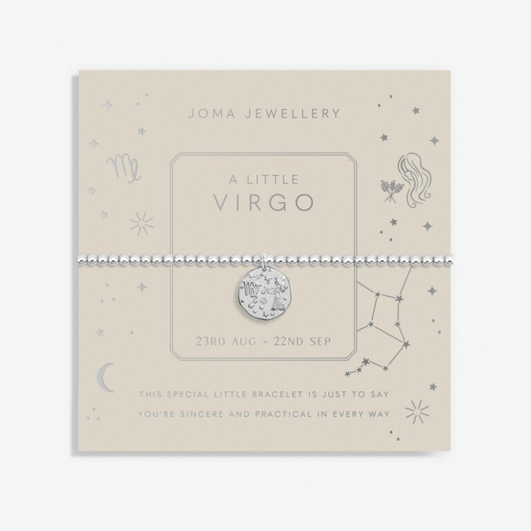 Joma Jewellery - Starsign A little VIRGO Silver Disc Bracelet