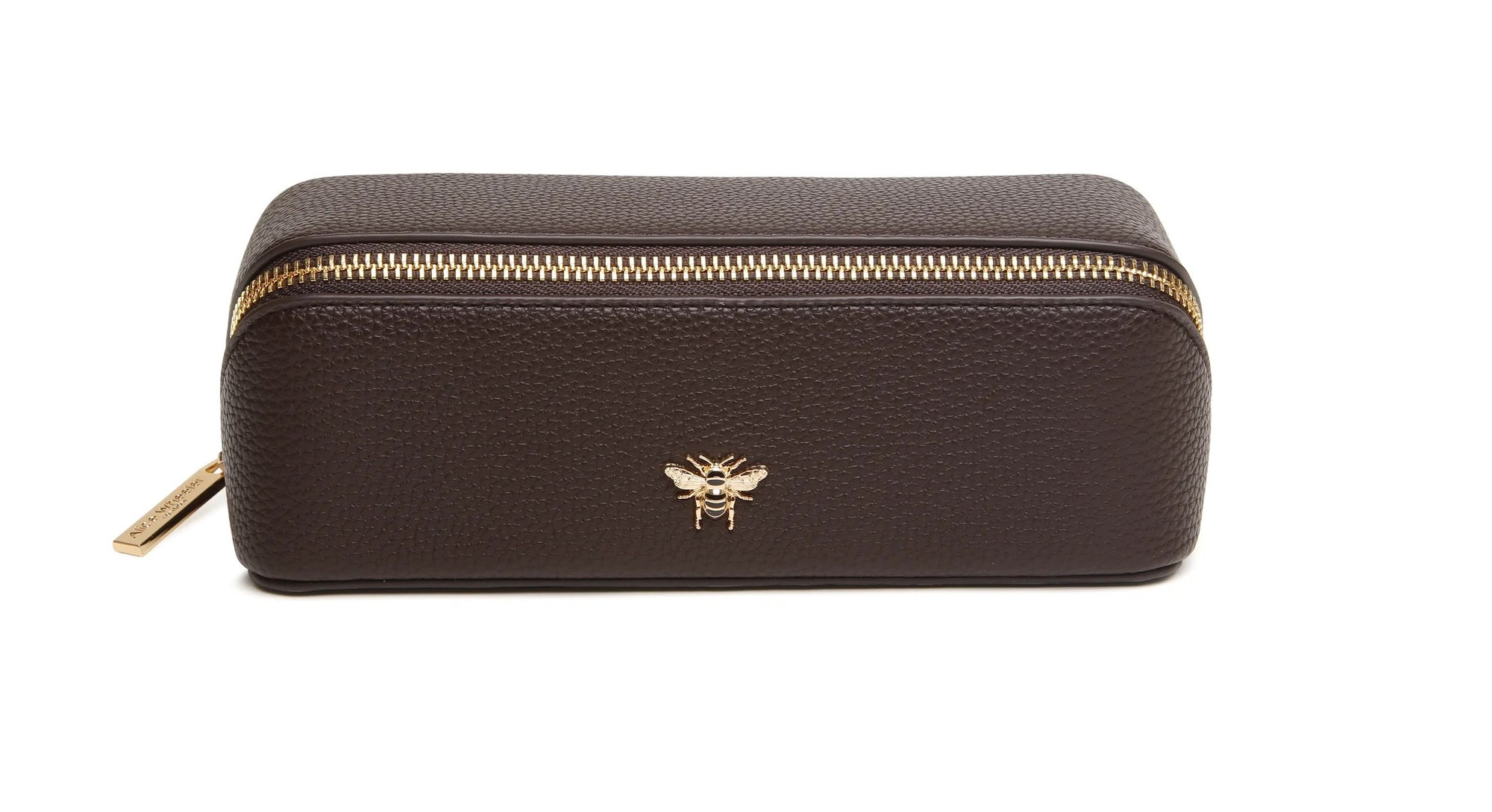 Alice Wheeler Slim Small Train Make-Up Case - Chocolate