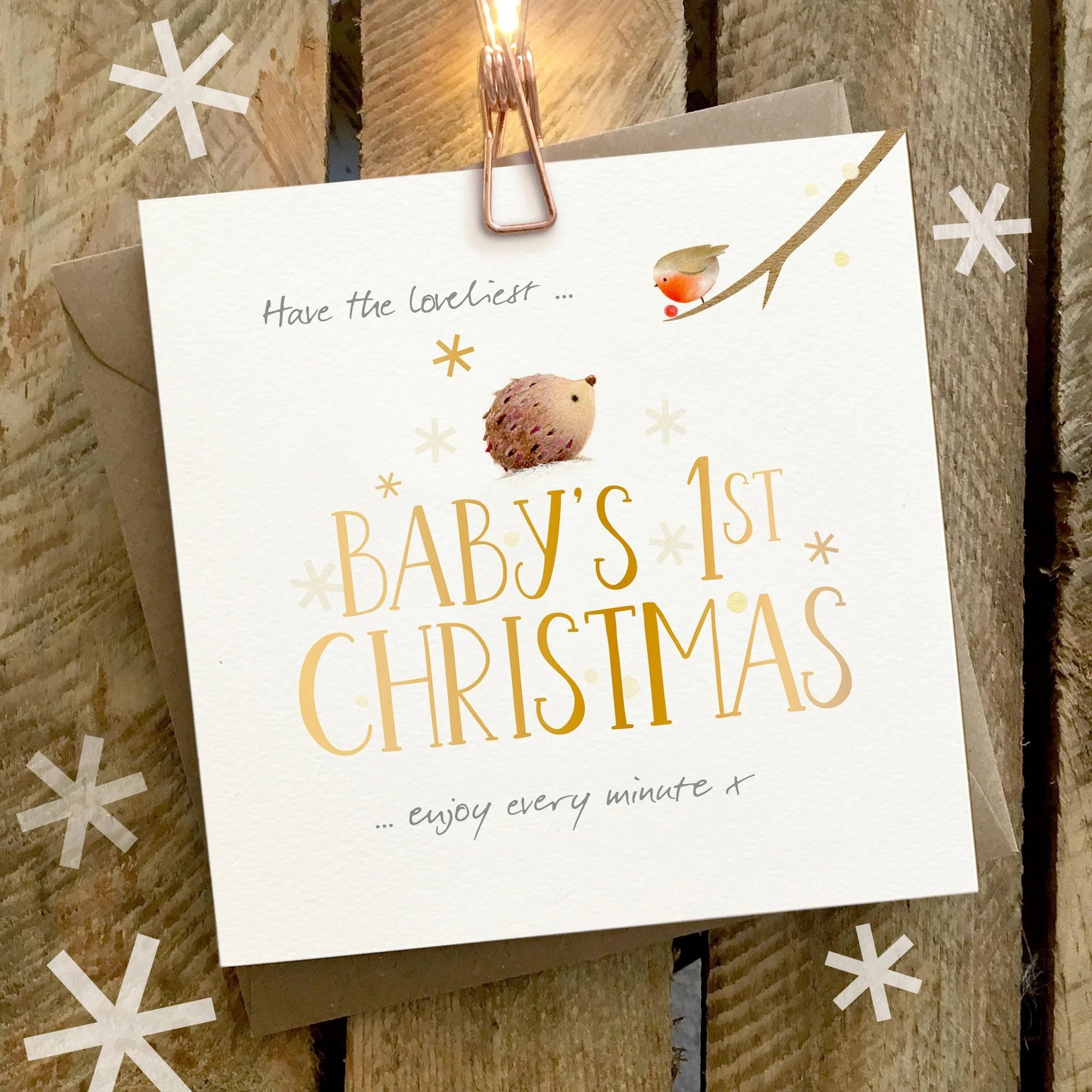 Ginger Betty - Baby’s 1st Christmas (Hedgehog) - Christmas Card