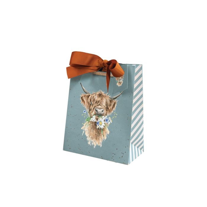 'Daisy Coo' Highland Cow Small Gift Bag - Wrendale Designs