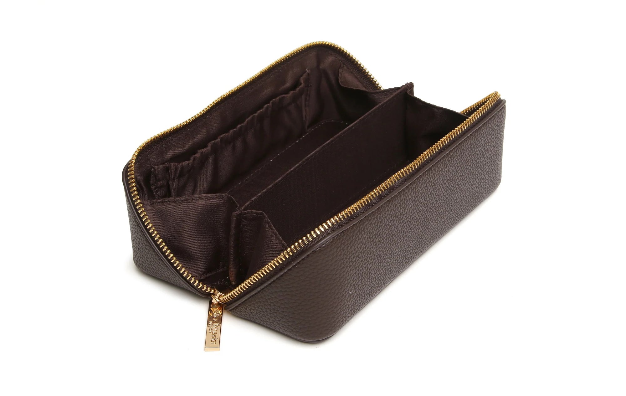 Alice Wheeler Slim Small Train Make-Up Case - Chocolate