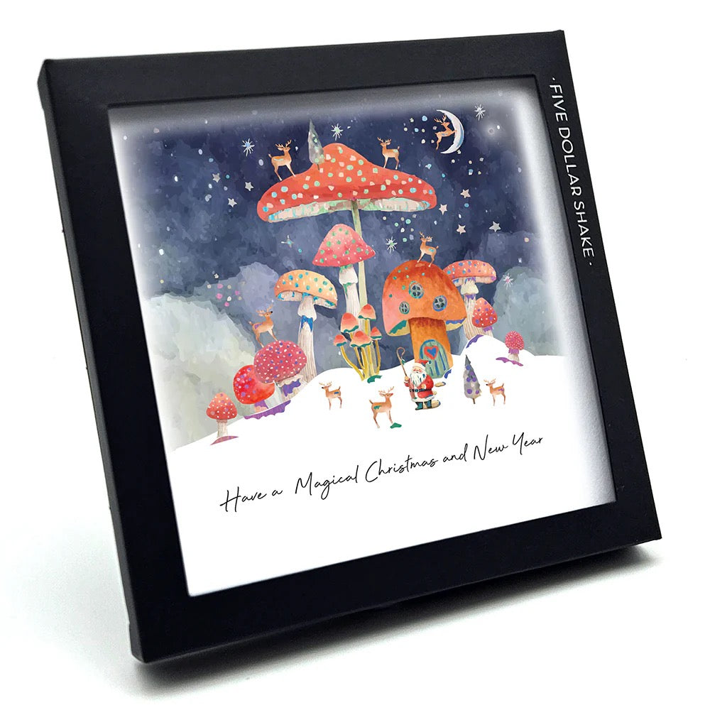 Five Dollar Shake Magical Toadstool Christmas PACK OF 6 BOXED Blank Christmas Cards
