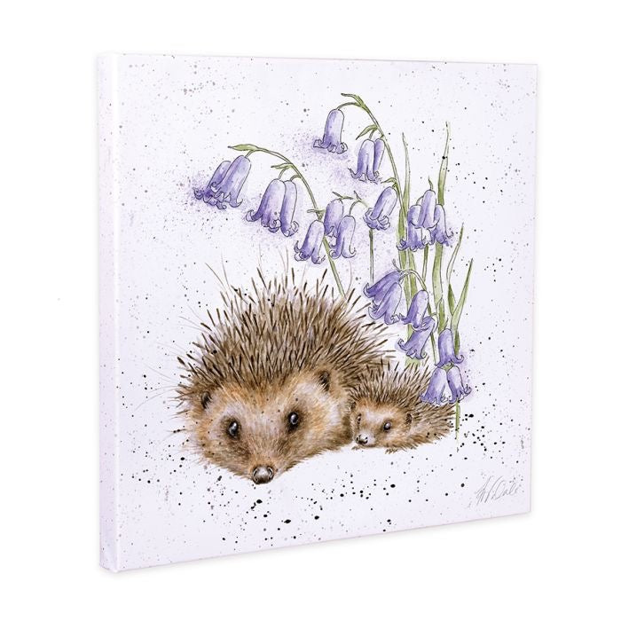 'Love and Hedgehugs' Hedgehog - 20cm Wall Canvas Art - Wrendale Designs
