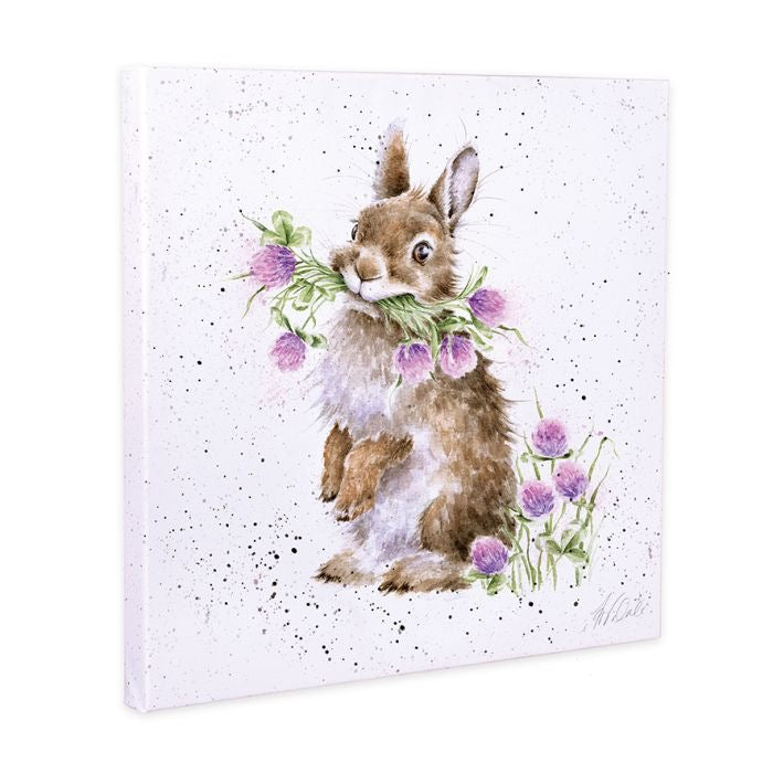 'Head Clover Heels' Rabbit - 20cm Wall Canvas Art - Wrendale Designs