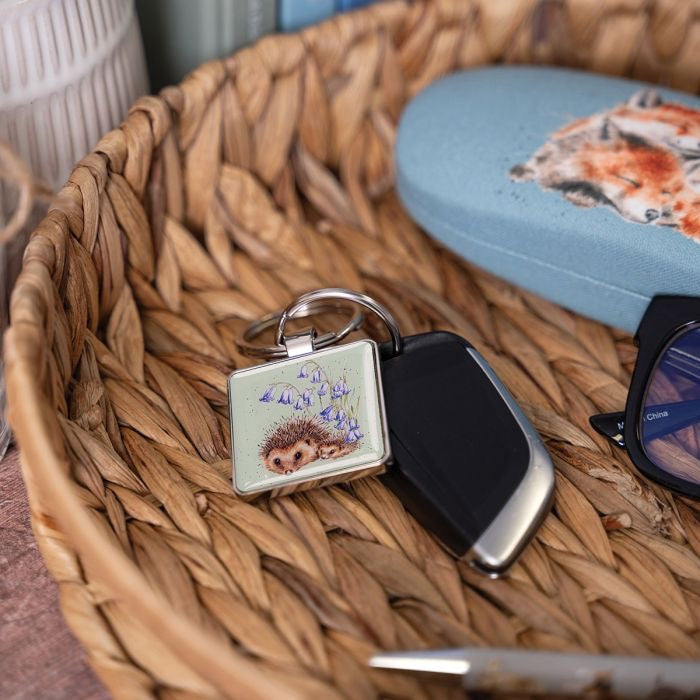 'Love and Hedgehugs' Hedgehog Keyring - Wrendale Designs