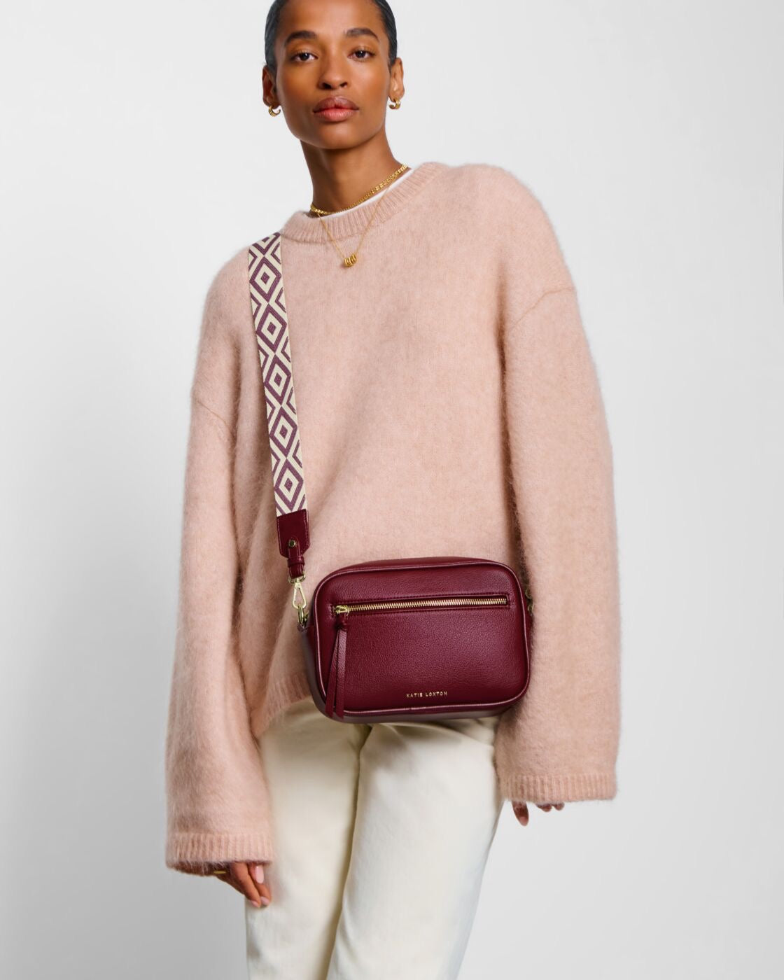Katie Loxton Hallie Double Strap Crossbody Bag - Cherry
