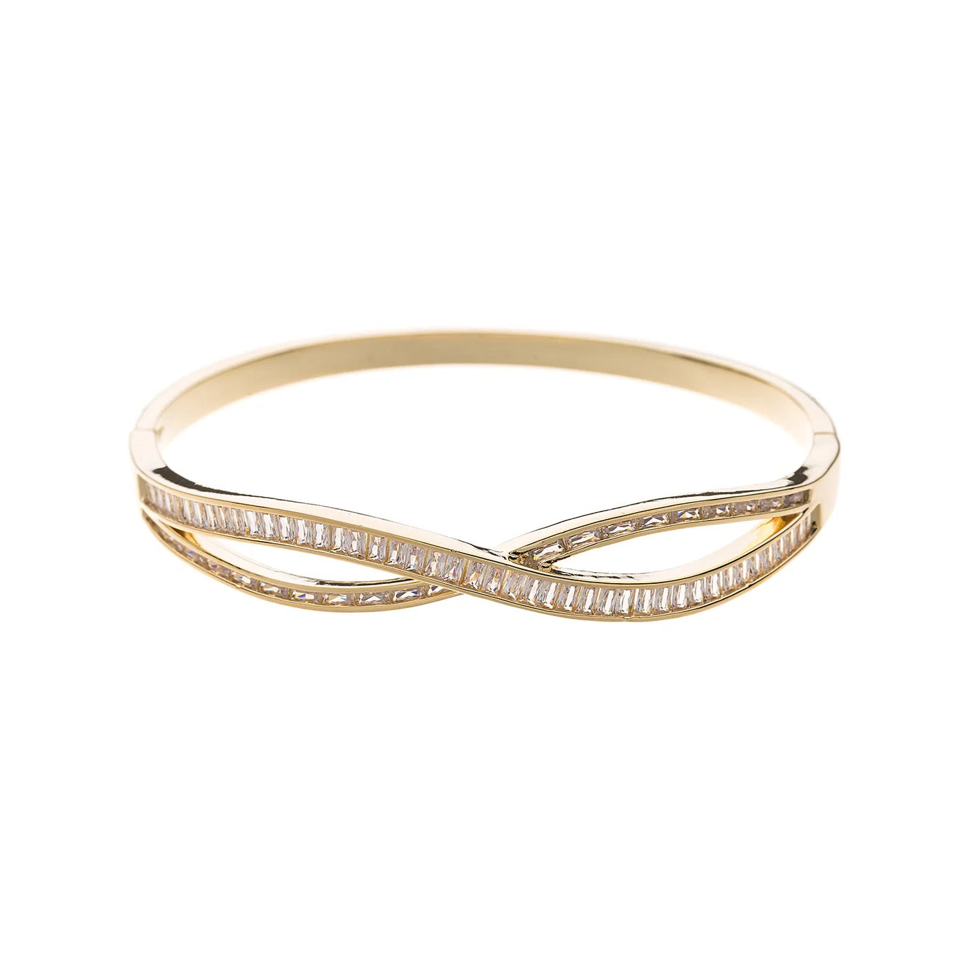 Park Lane Gold Cubic Zirconia Twist Bangle Bracelet - Gold