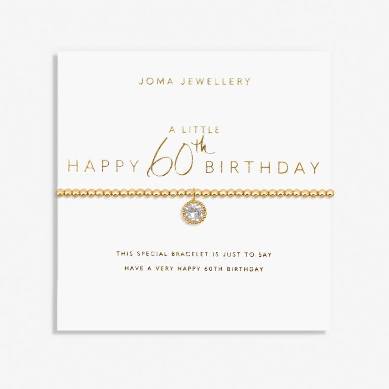 Joma Jewellery - A little Happy 60th Birthday Bracelet - Gold