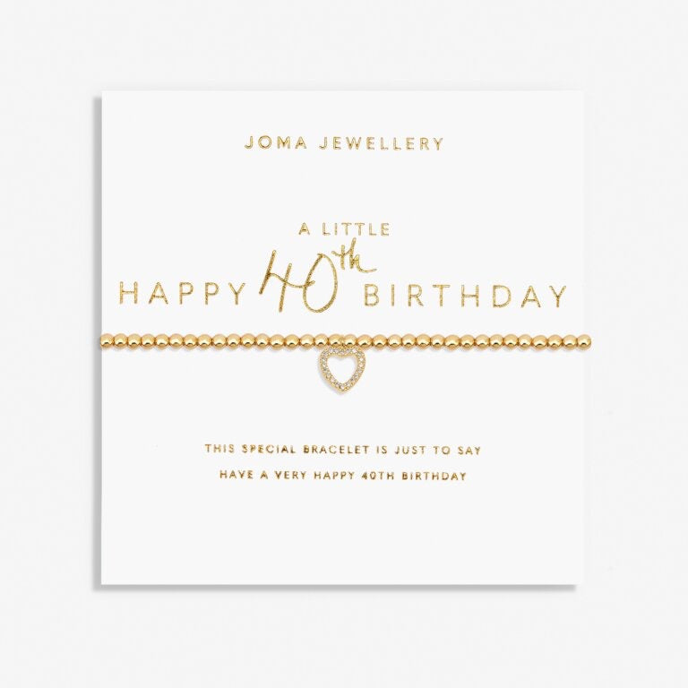 Joma Jewellery - A little Happy 40th Birthday Bracelet - Gold
