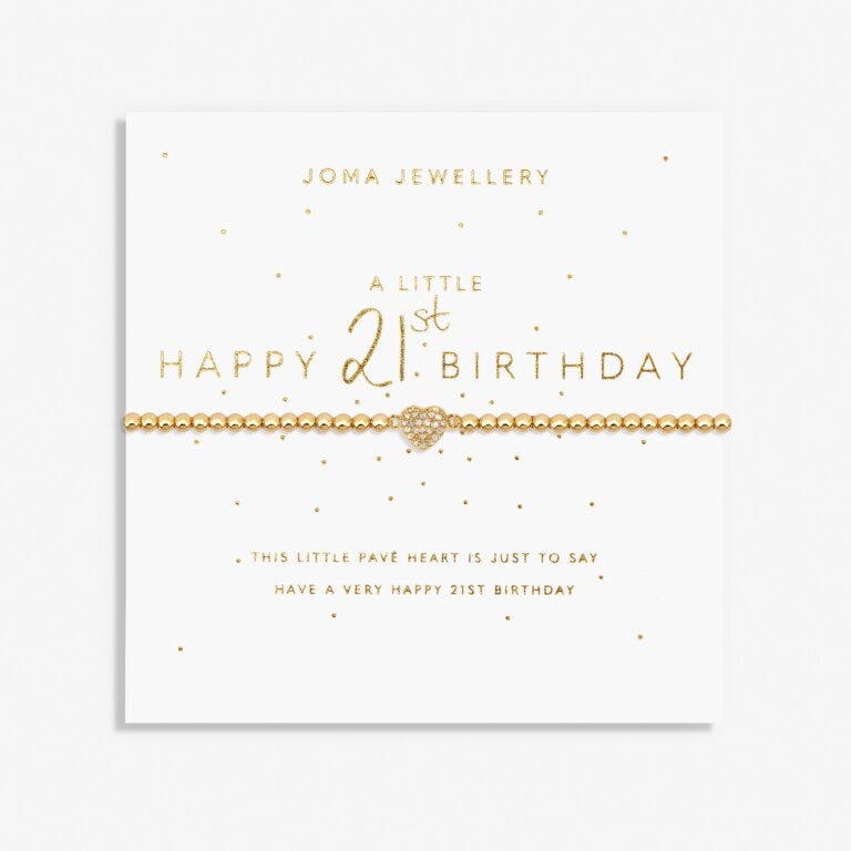 Joma Jewellery - A little Happy 21st Birthday Bracelet - Gold