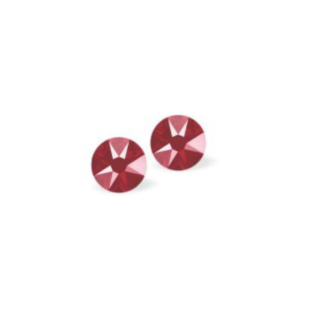 Byzantium 6mm Austrian Crystal Studs - Chatons - Dark Red