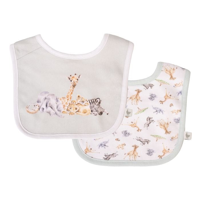Little Savannah Safari Animals Bib Gift Set - The Little Wren by Wrendale Designs