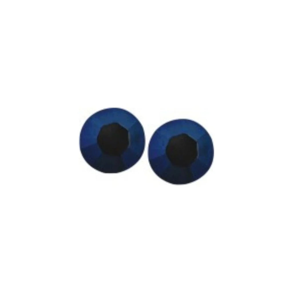Byzantium 8mm Austrian Crystal Studs - Chatons - Metallic Blue