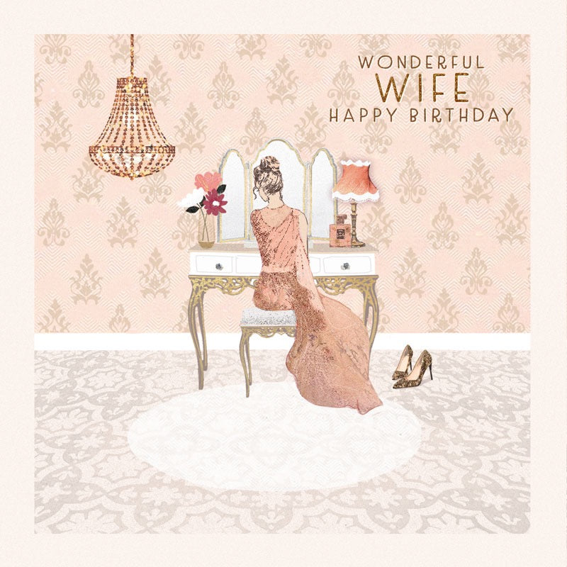 Wonderful Wife Happy Birthday Dressing Table Card - Hammond Gower