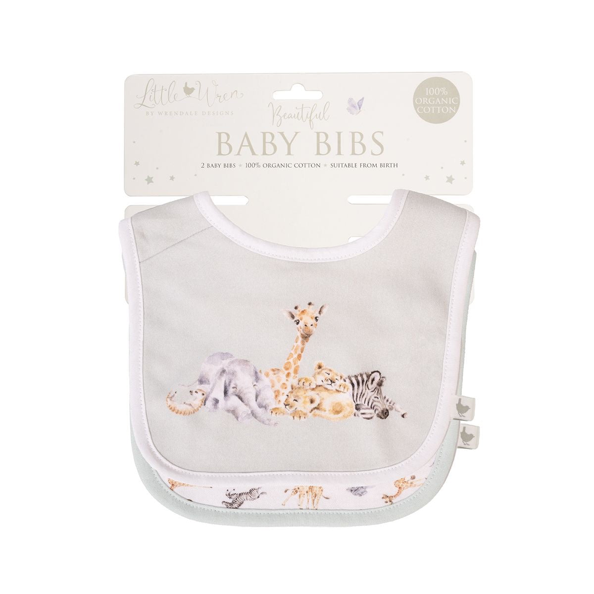 Little Savannah Safari Animals Bib Gift Set - The Little Wren by Wrendale Designs