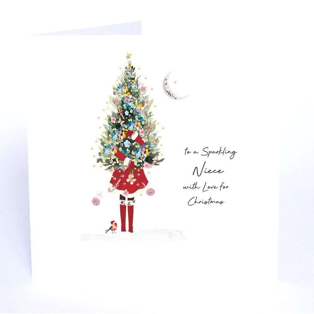 Five Dollar Shake - Sparling Niece Colourful Christmas Tree - Christmas Card