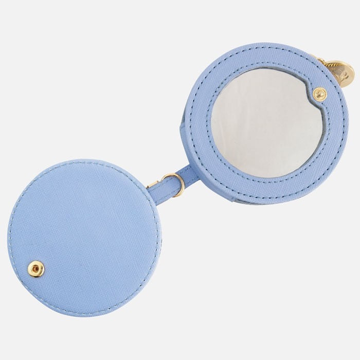Sara Miller Ostrich & Palms Compact Mirror & Pouch Keyring/Bag Charm